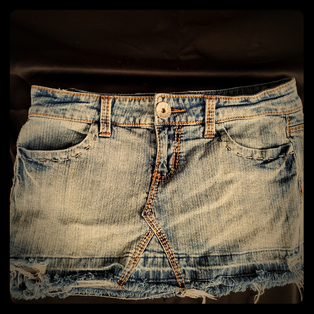 Blue jean mini skirt